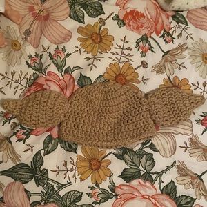 Brown crochet prop hat. Dobby/Yoda